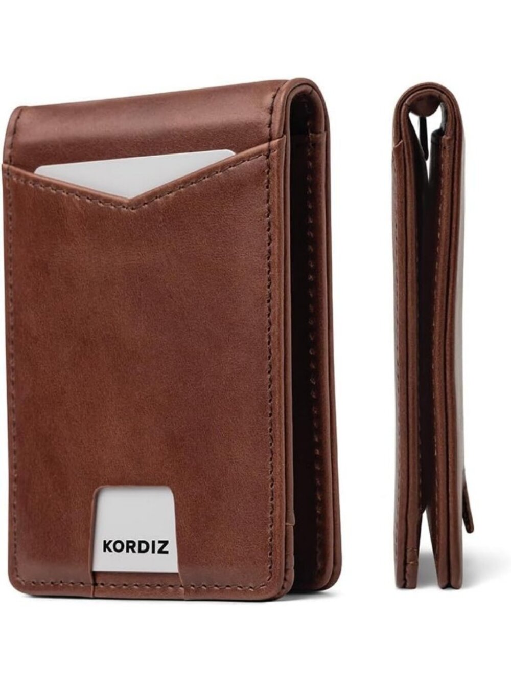 Slim Bifold RFID Blocking Wallet for Men - Full-Grain Leather, Money Clip & ID